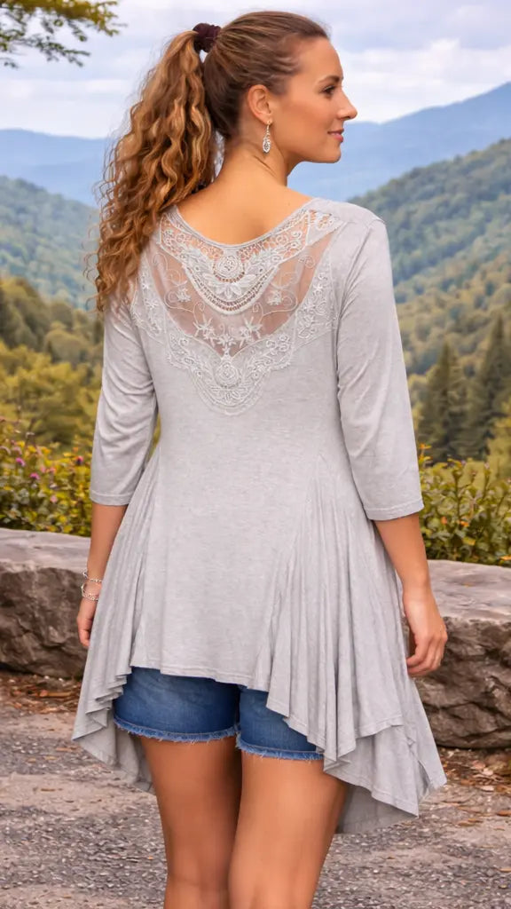 Asymmetrical Knit Resort Tunic lamodaclothings