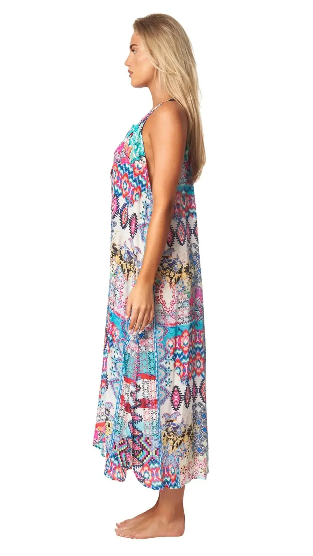 Tribal Ikat Resort Vacation Dress - La Moda Clothing