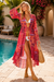 Women's Boho Kimono Cover Up | Coral Pink Tropical Resort Beach Cover-Up