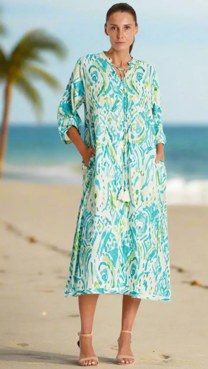 Cotton Caftan Dress  La Moda Clothing