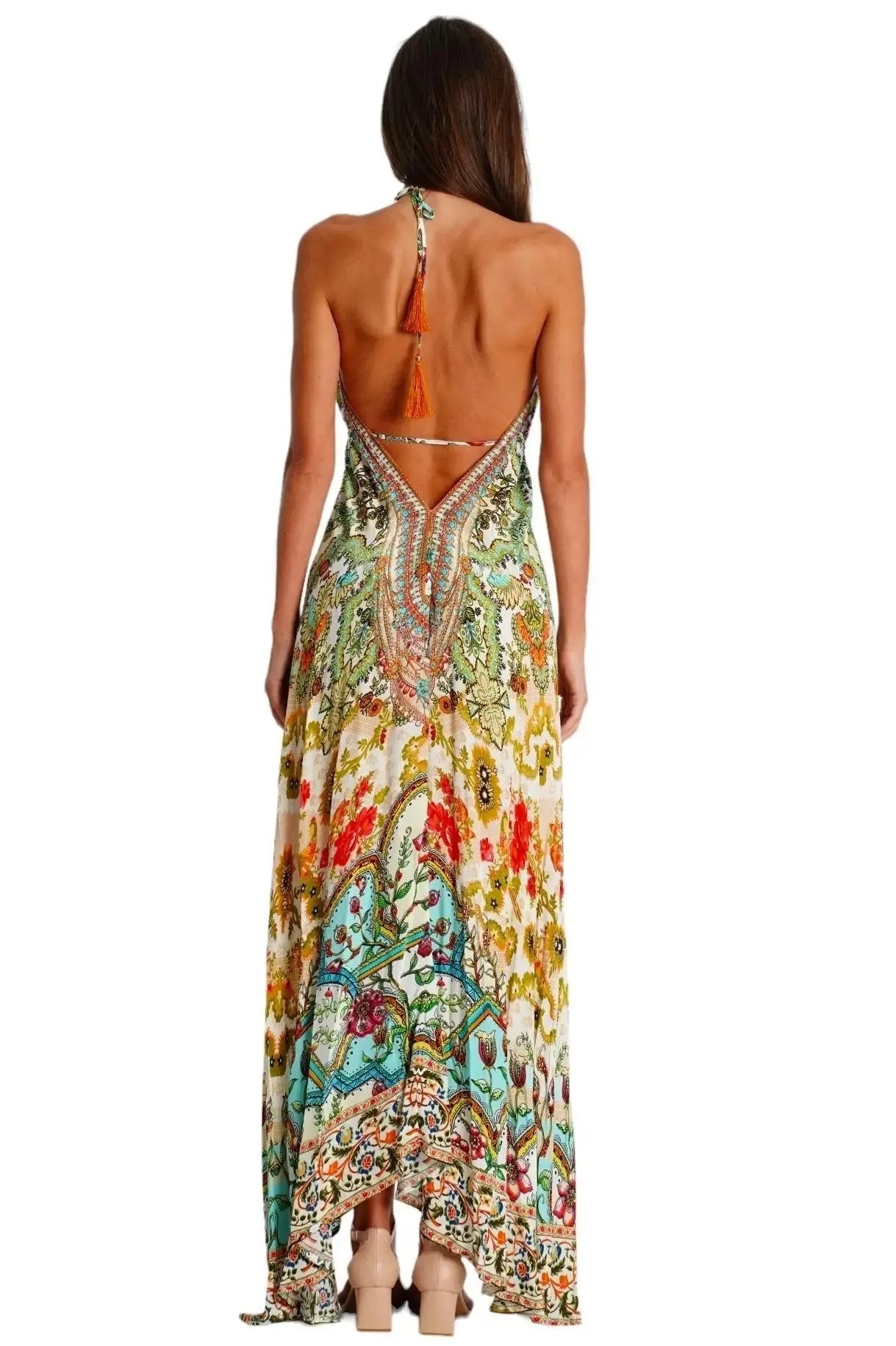 Cross Halter Maxi Dress  La Moda Clothing