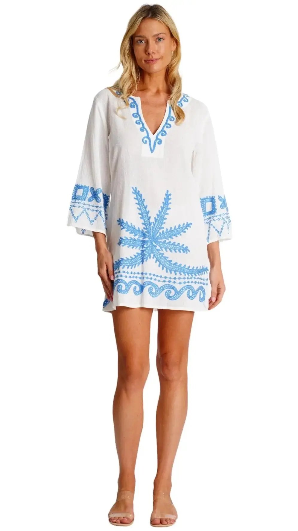 Embroidered Beach Cover Up  La Moda Clothing