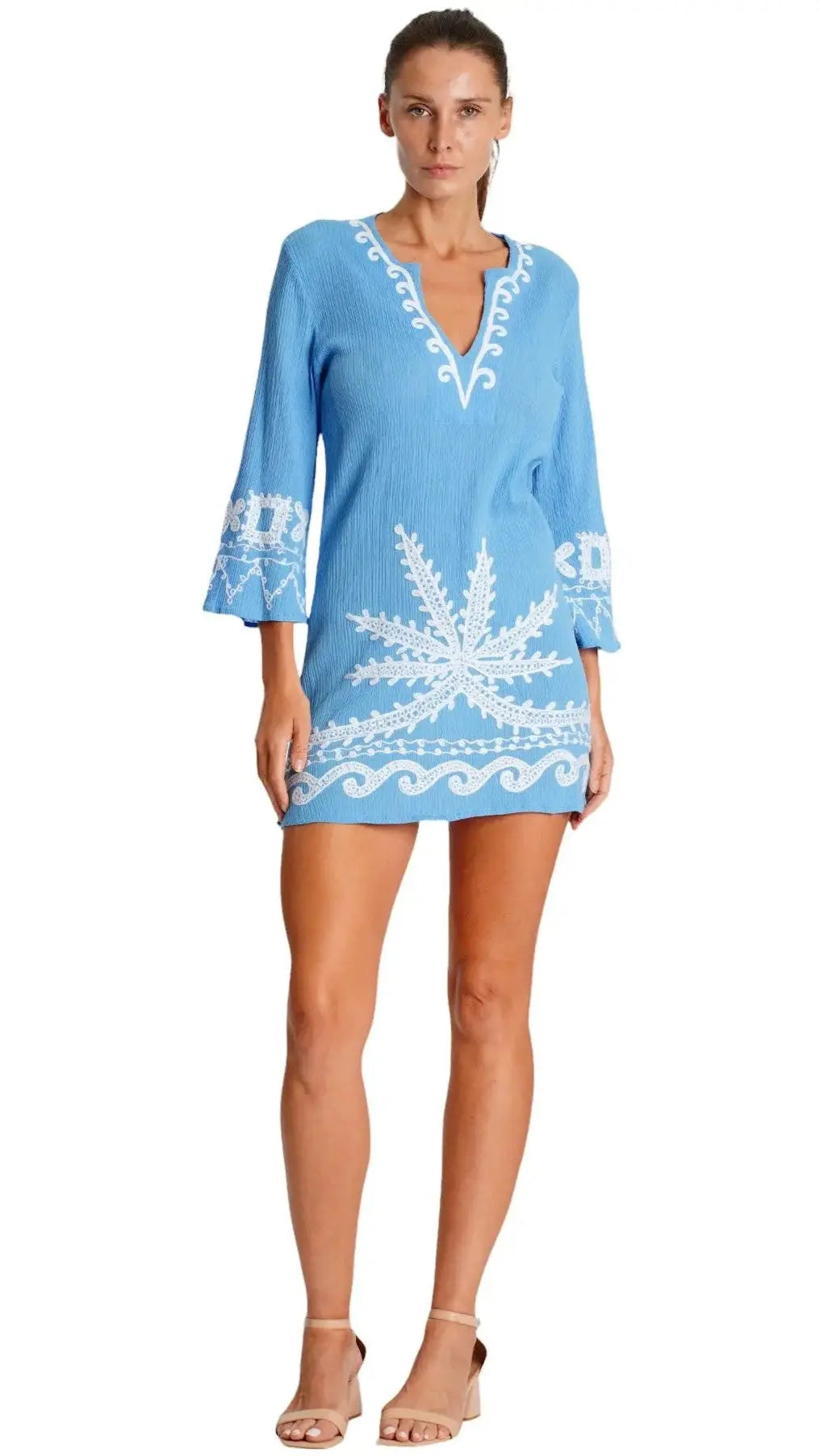 Embroidered Beach Cover Up La Moda Clothing Coverups