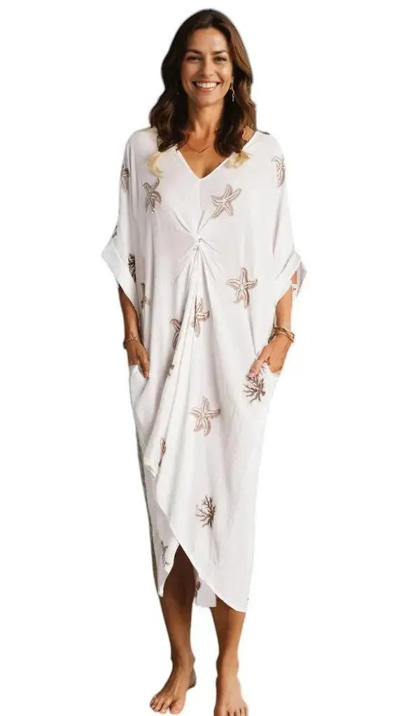 Front Knot Caftan Dress  La Moda Clothing
