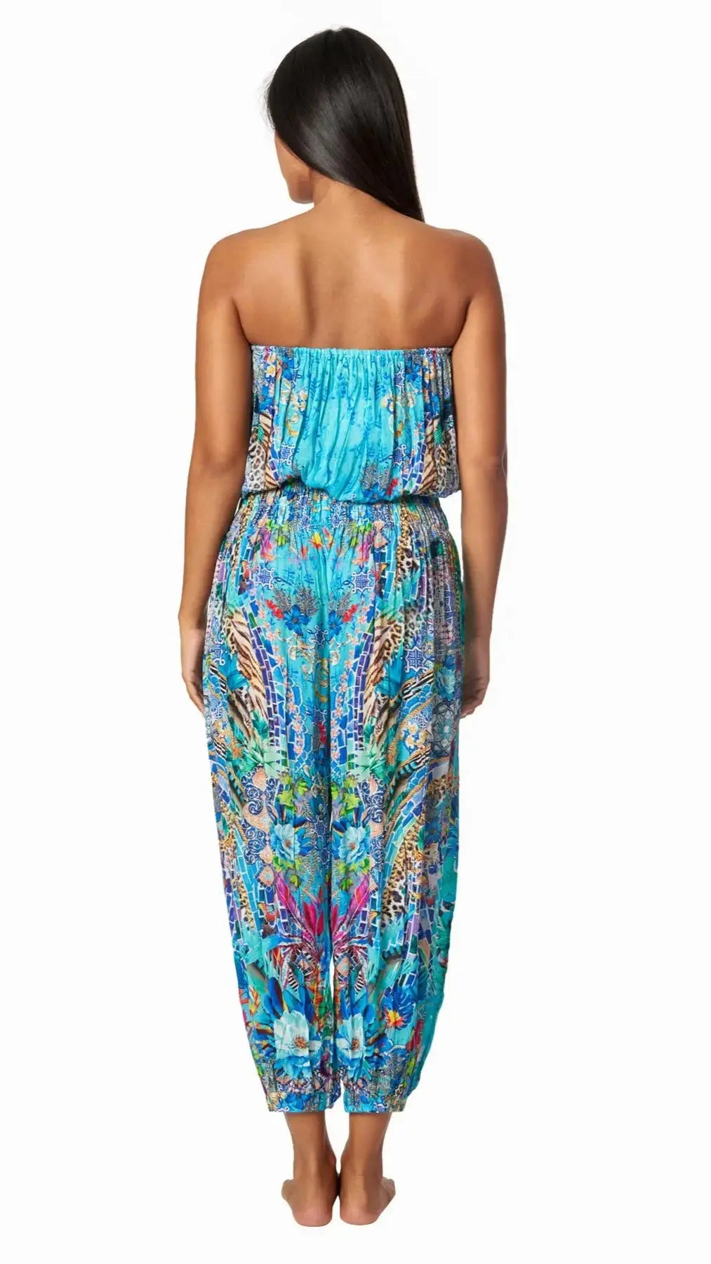 Poppy Garden Hippie Bohemian Jumpsuits with Front Pockets - La Moda Clothing