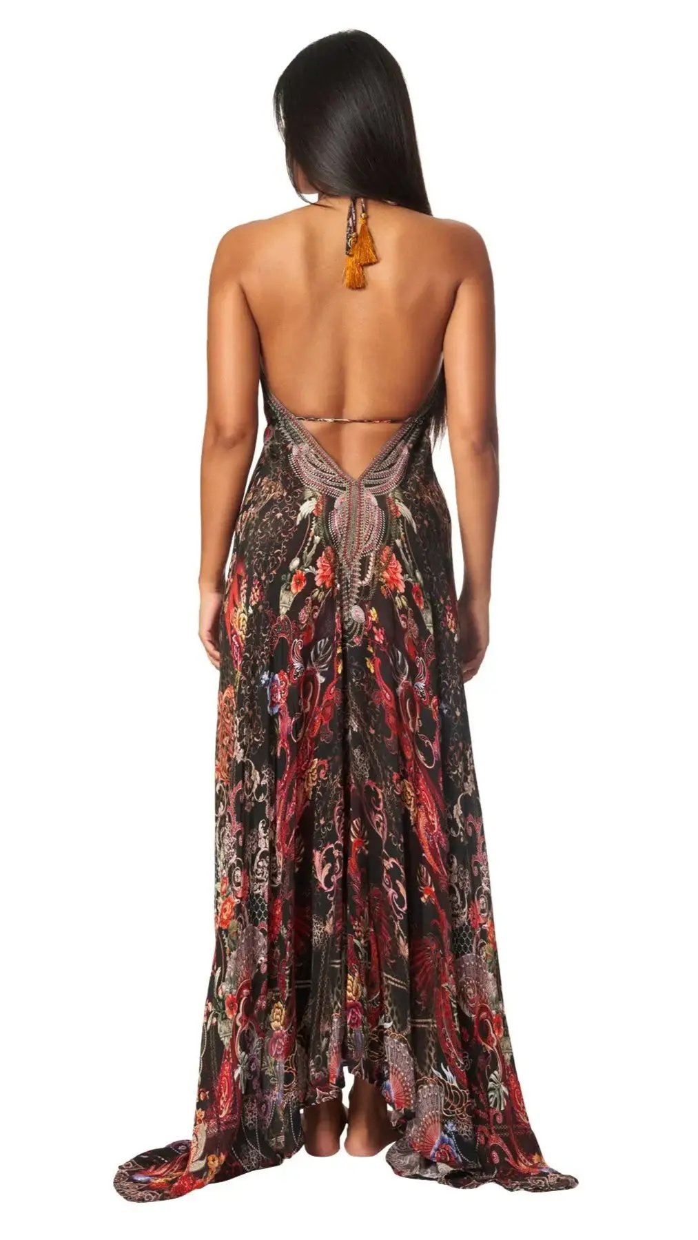 Designer Halter Neck Backless Resort Dress For Women - La Moda Clothing