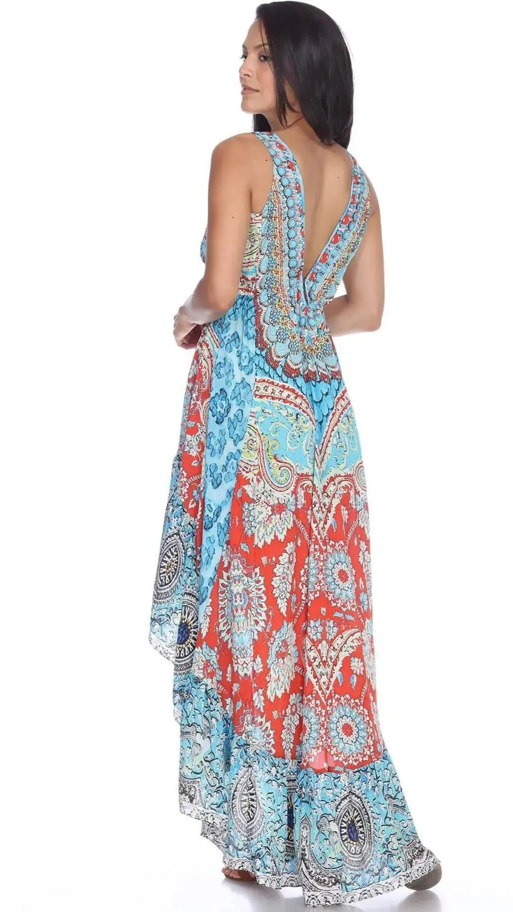 High Low Dresses Resort Beach Boho Casual Summer Evening Vestido Dress Vacation Travel Bohemian… - La Moda Clothings