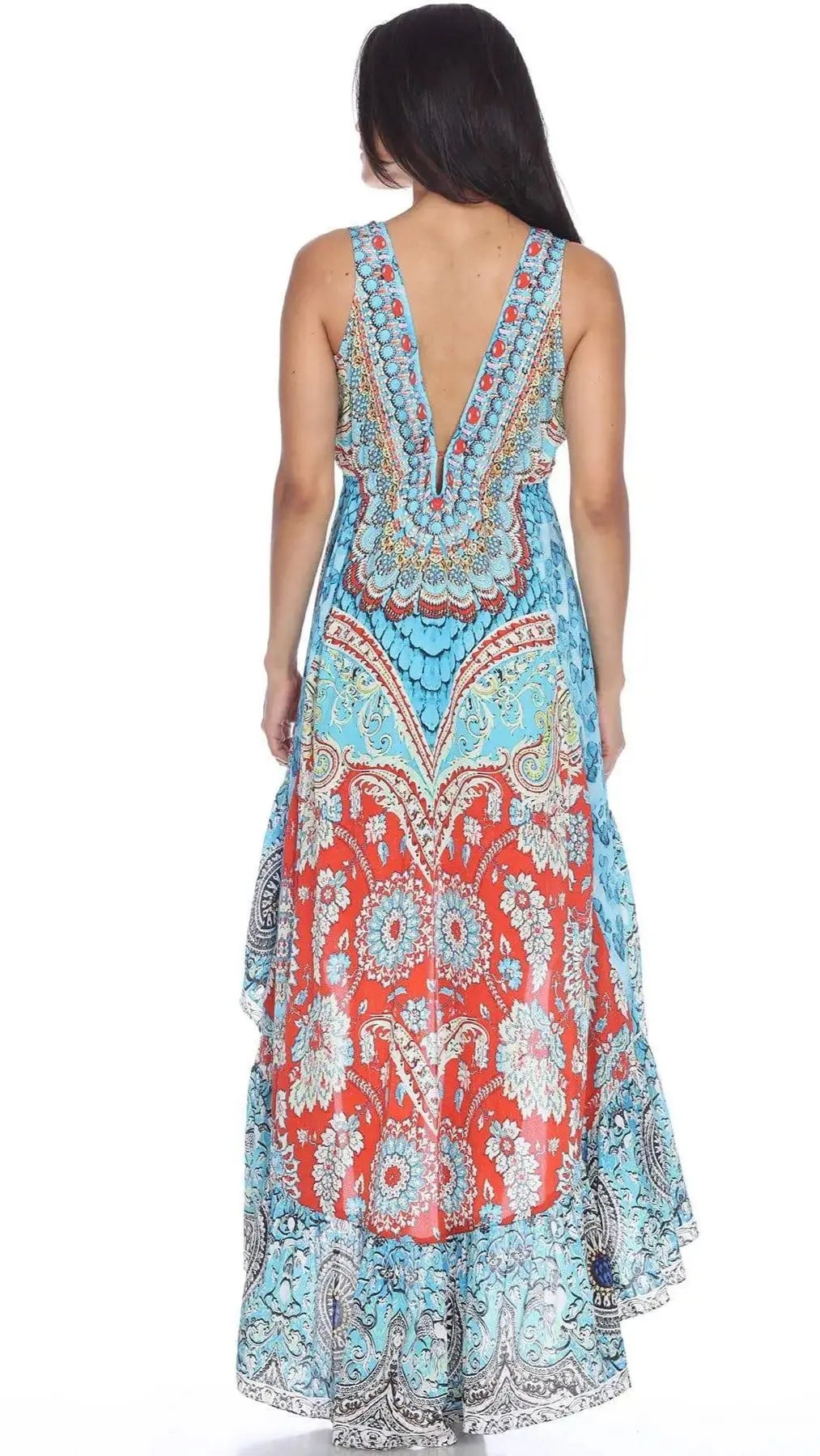 High Low Dresses Resort Beach Boho Casual Summer Evening Vestido Dress Vacation Travel Bohemian… - La Moda Clothings