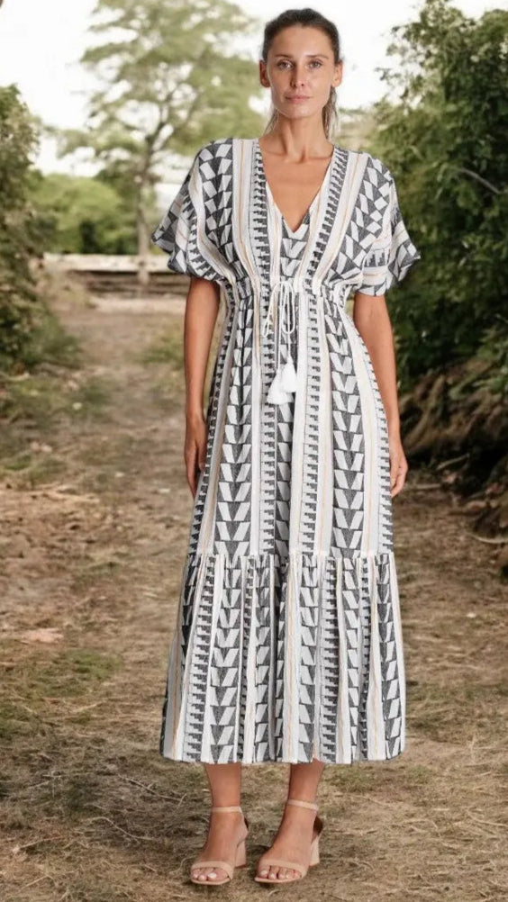 Striped Summer Dress  La Moda Clothing