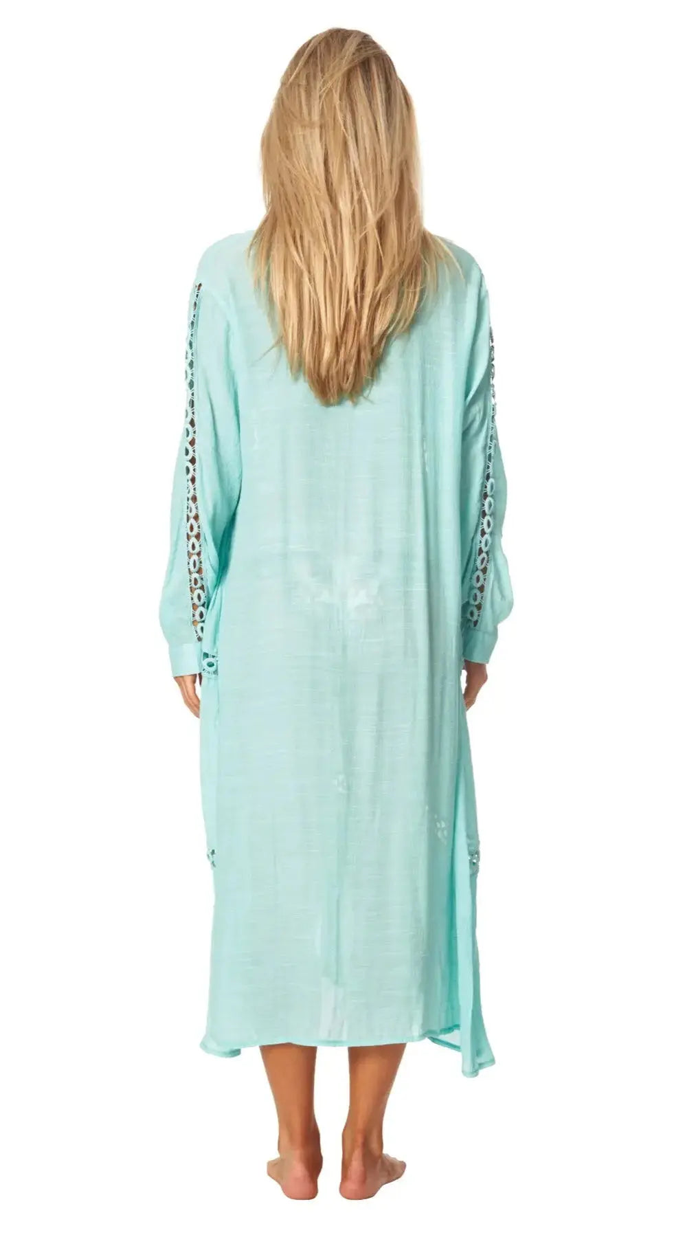 Women Loose Long Sleeve Shirt Dress Swimsuit Cover Ups - La Moda Clothing