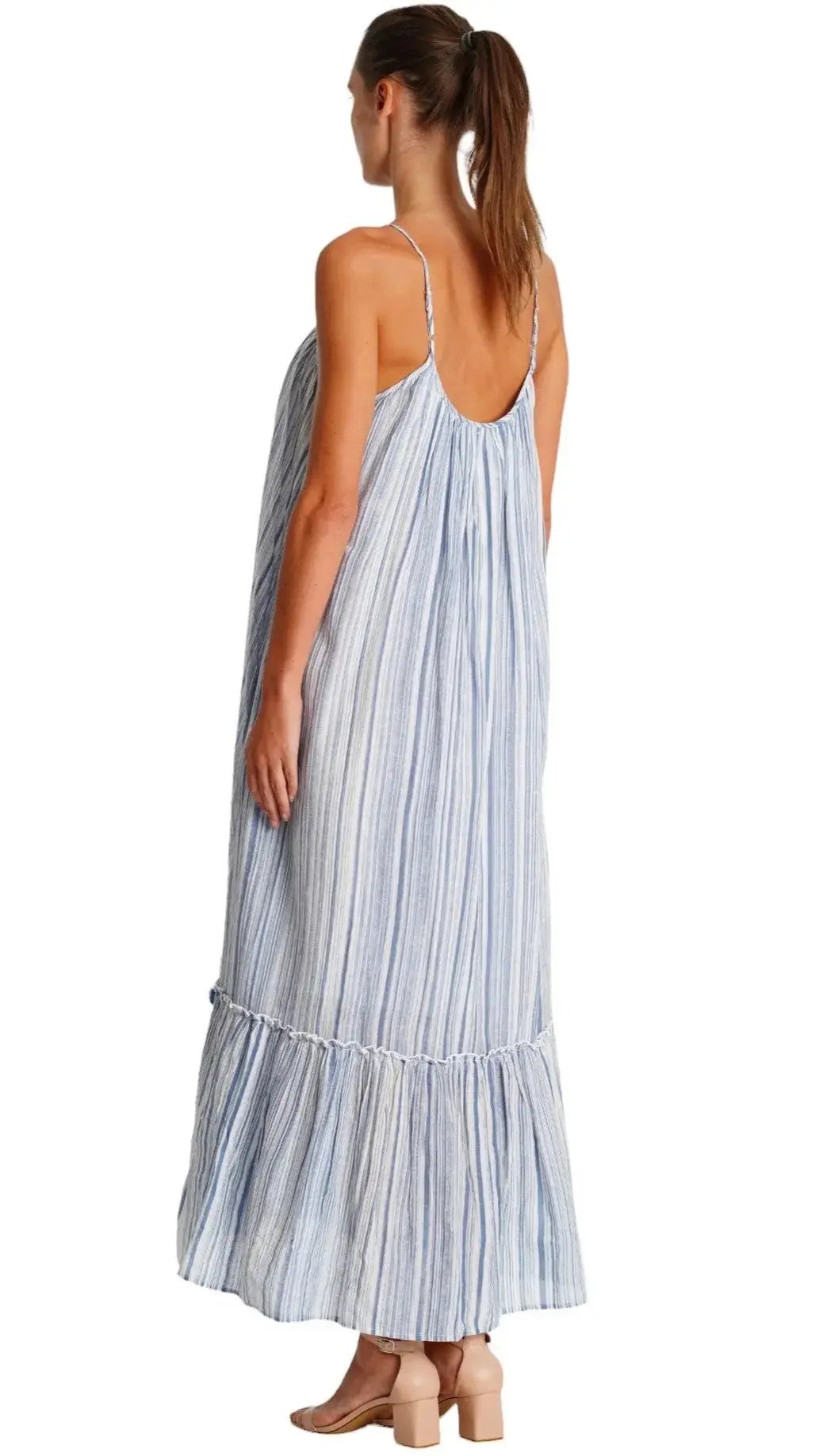 Lose Striped Maxi Dress  La Moda Clothing