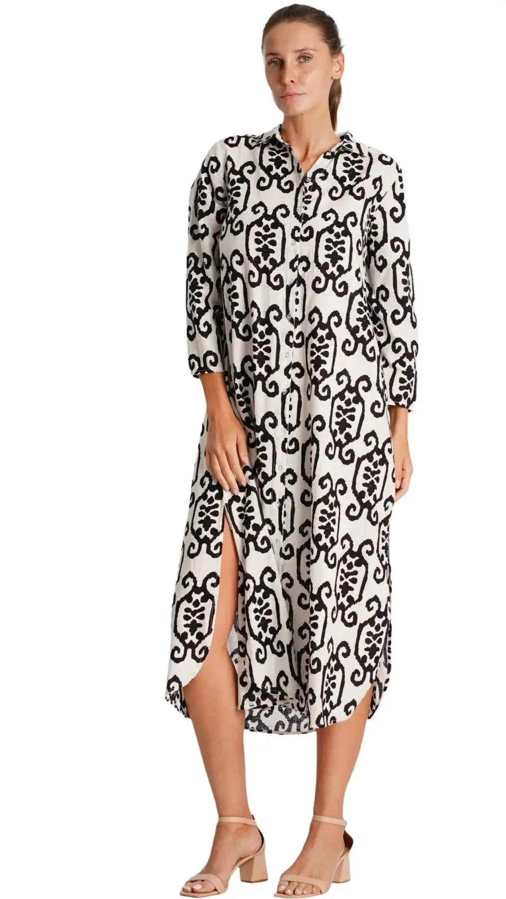 Maxi Shirt Dress  La Moda Clothing