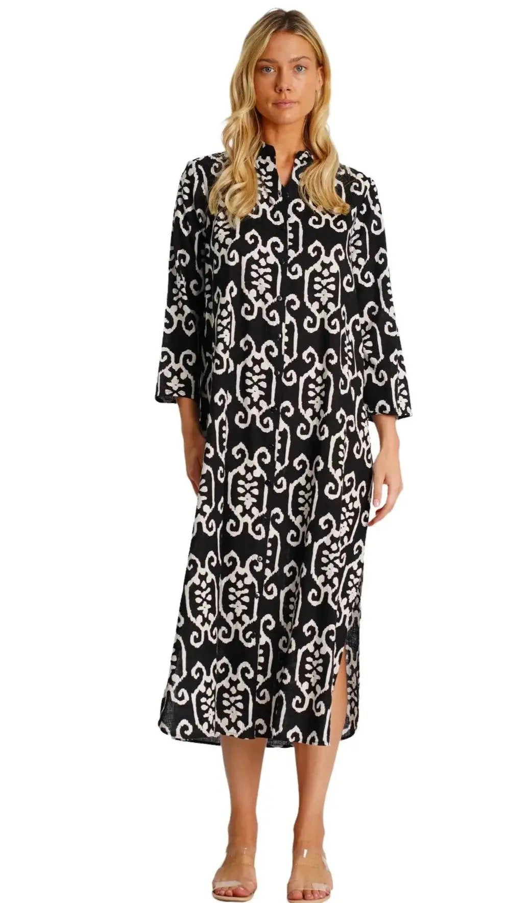 Maxi Shirt Dress  La Moda Clothing