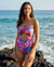 Cut-Out Tropical One-Piece Swimsuit – Luxury Resort Swimwear