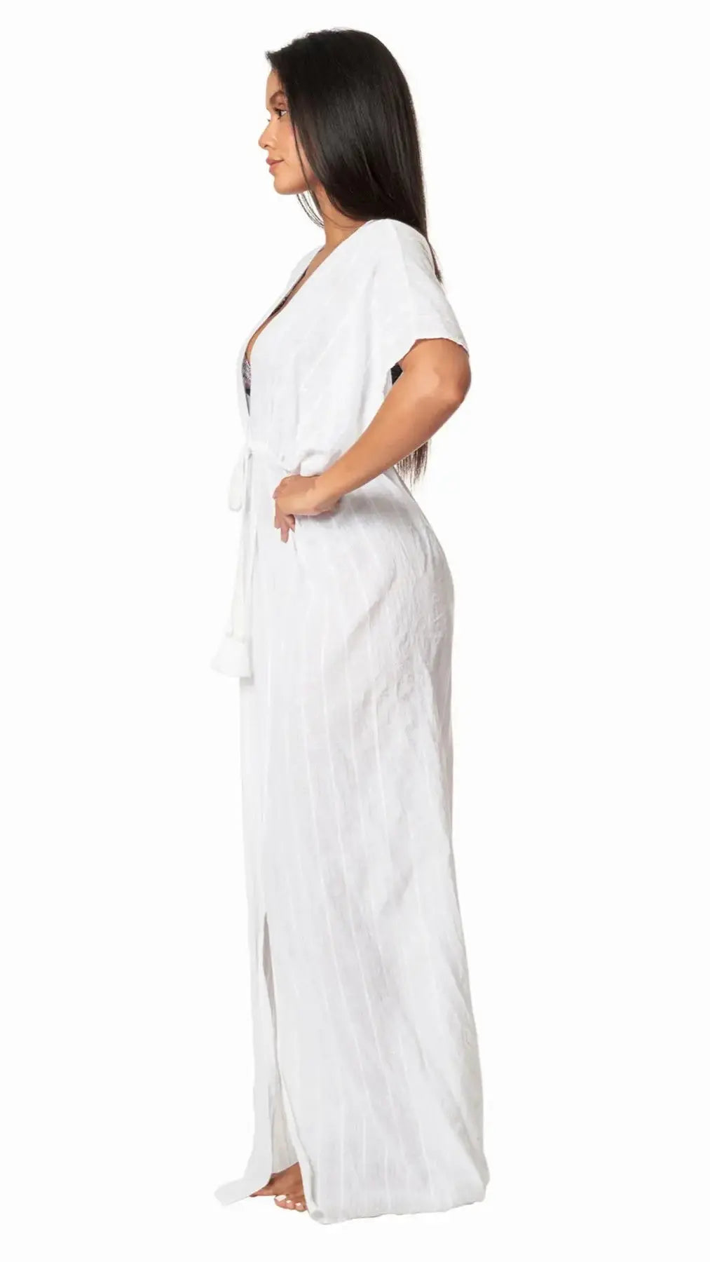 Moda Long Kaftan-Style Robe And Beachwear Cover Up - La Moda Clothing