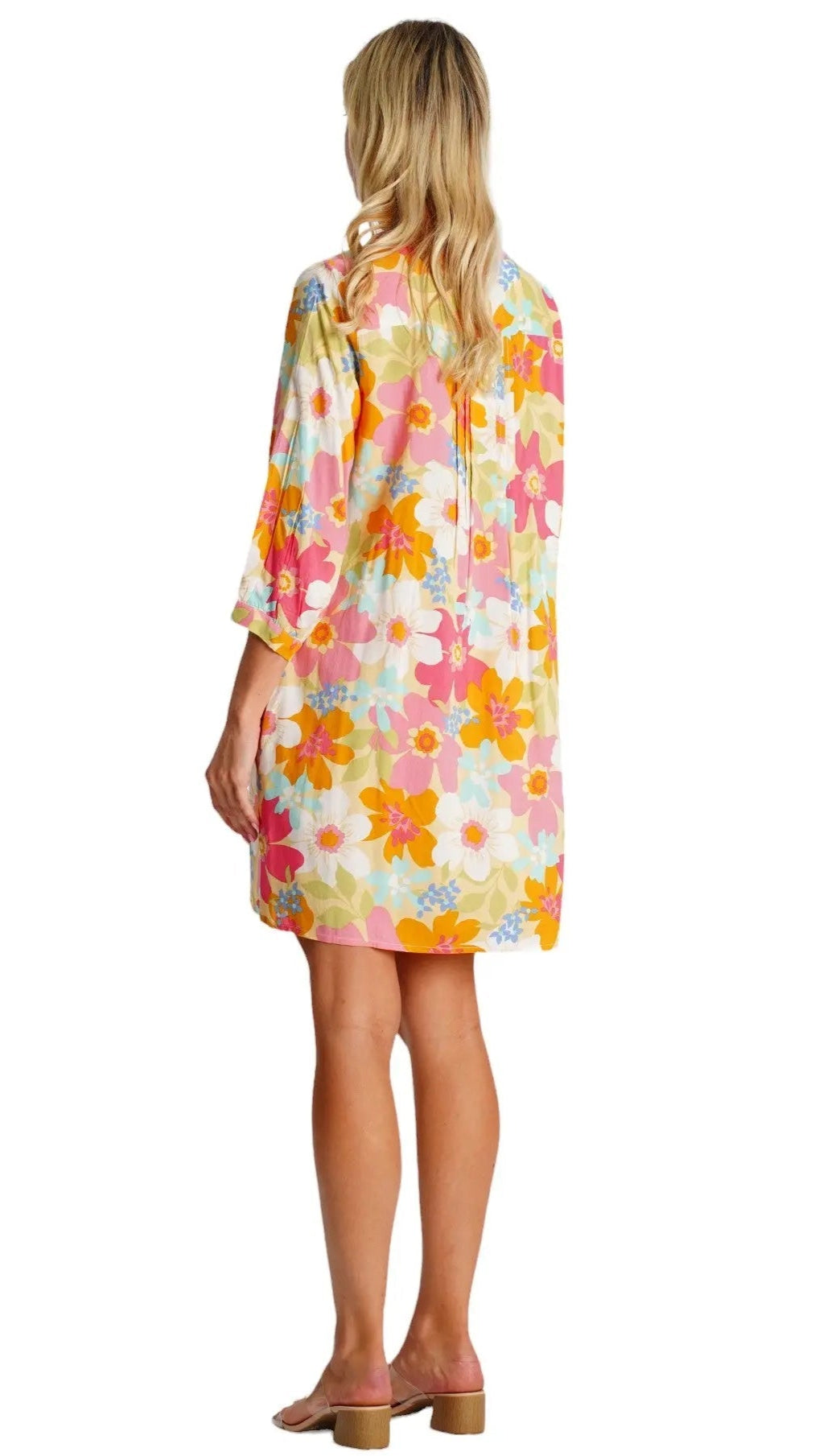 Pleated Mini Shirtdress  La Moda Clothing