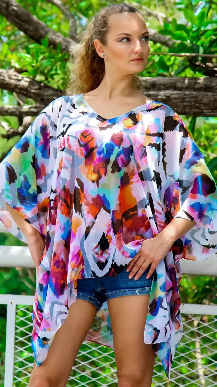 Sheer Kaftan-Style Cover-Up | Wholesale Resort Wear - La Moda Clothings