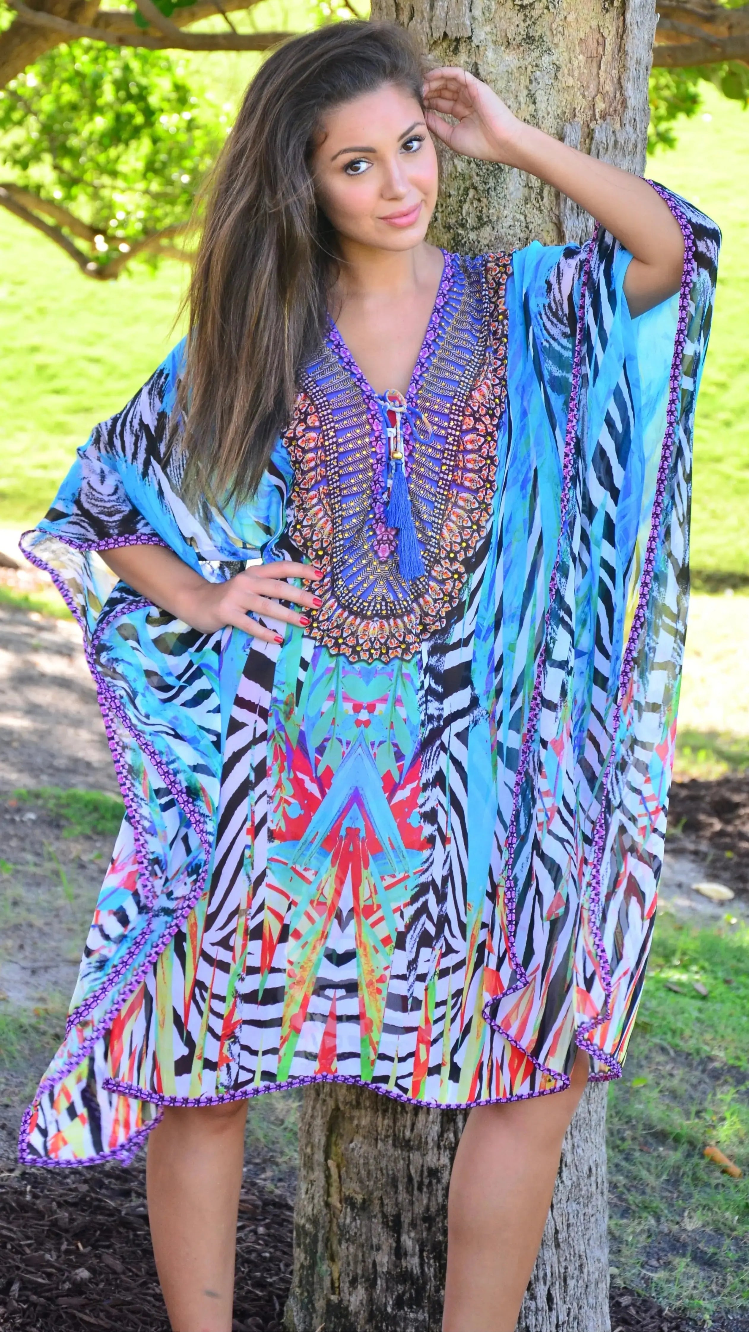 Short Kaftan - Premium Resort Wear | Luxury Caftans for Vacation & Cruise | Club Moda