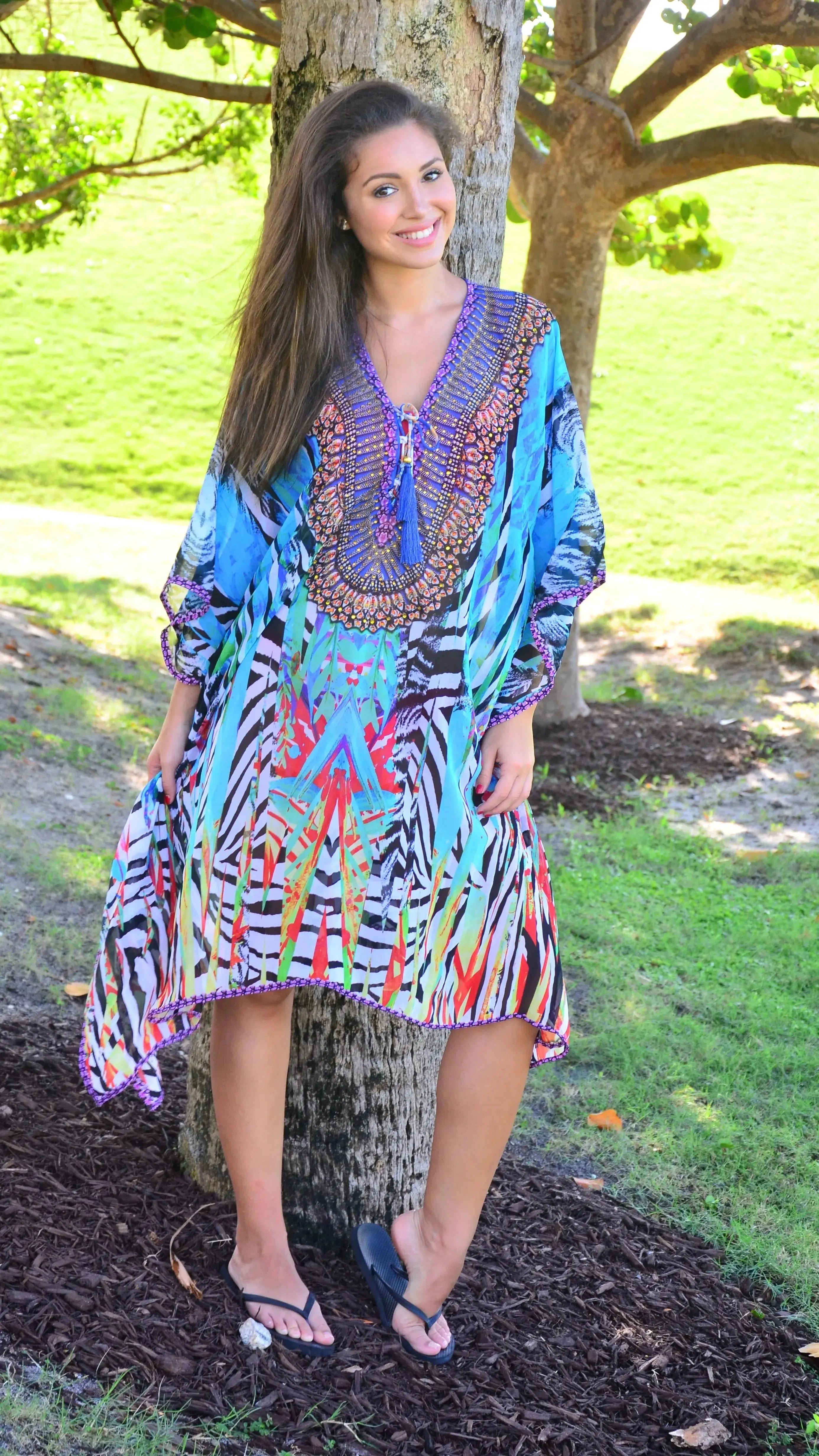 Short Kaftan - Designer Caftans | Elegant Kaftan Cover Up Dress | Club Moda USA