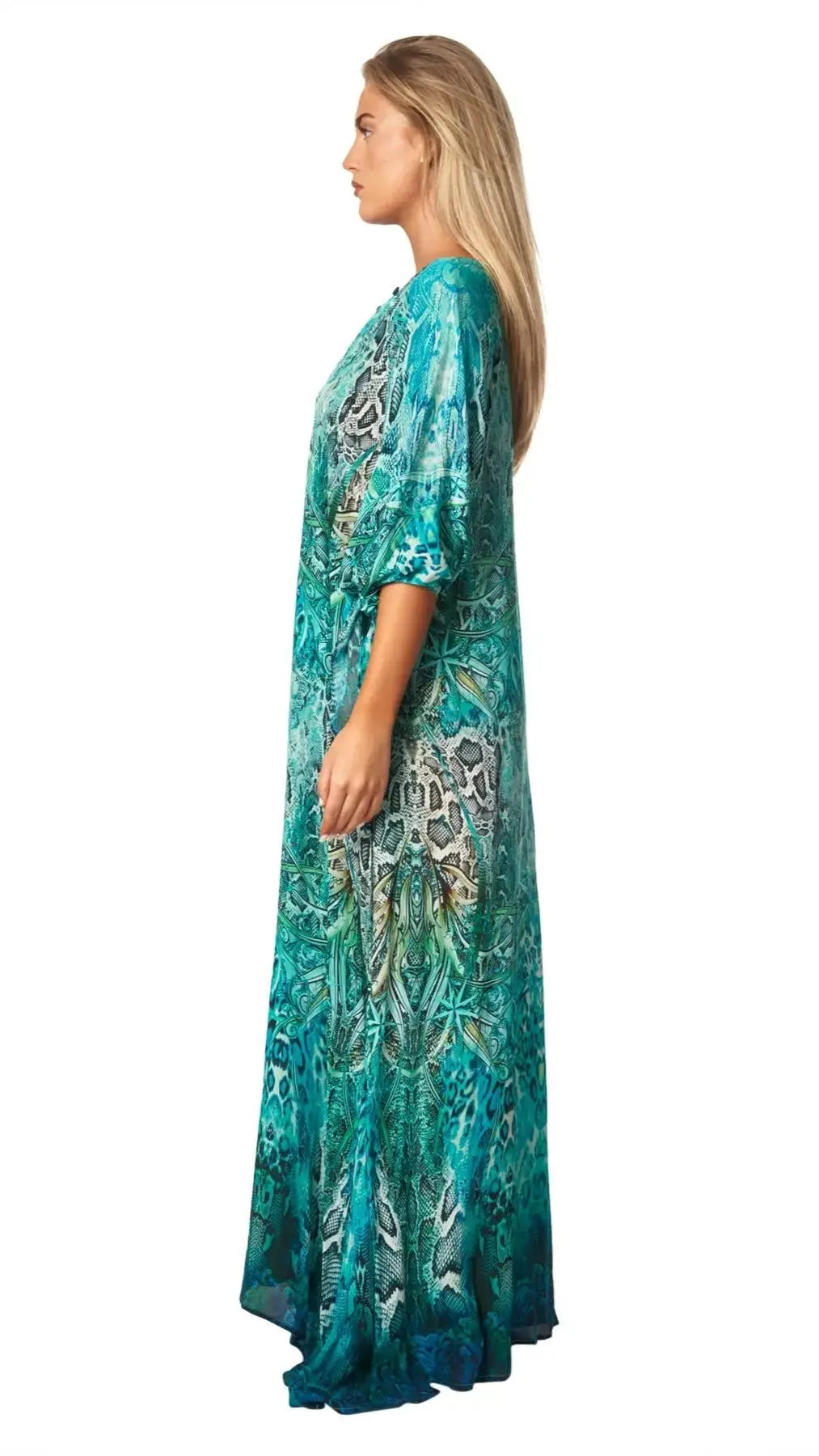 Snake Skin Maxi Kaftan Dress - La Moda Clothing