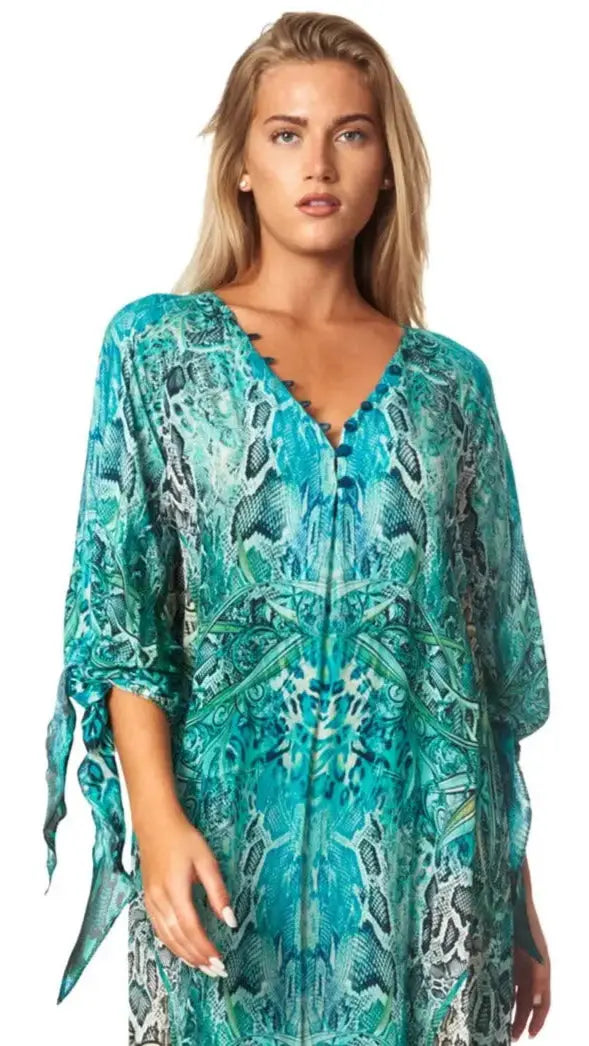 Snake Skin Maxi Kaftan Dress - La Moda Clothing