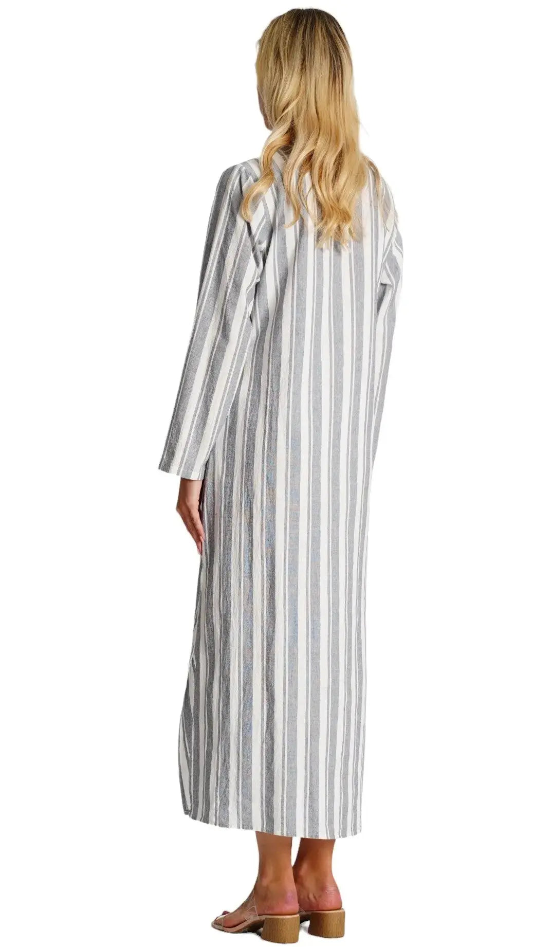 Striped Cotton Gauze Maxi Caftan La Moda Clothing Caftans