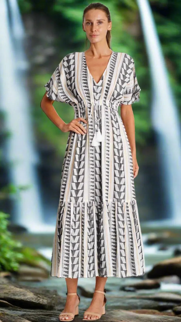 Striped Summer Dress  La Moda Clothing