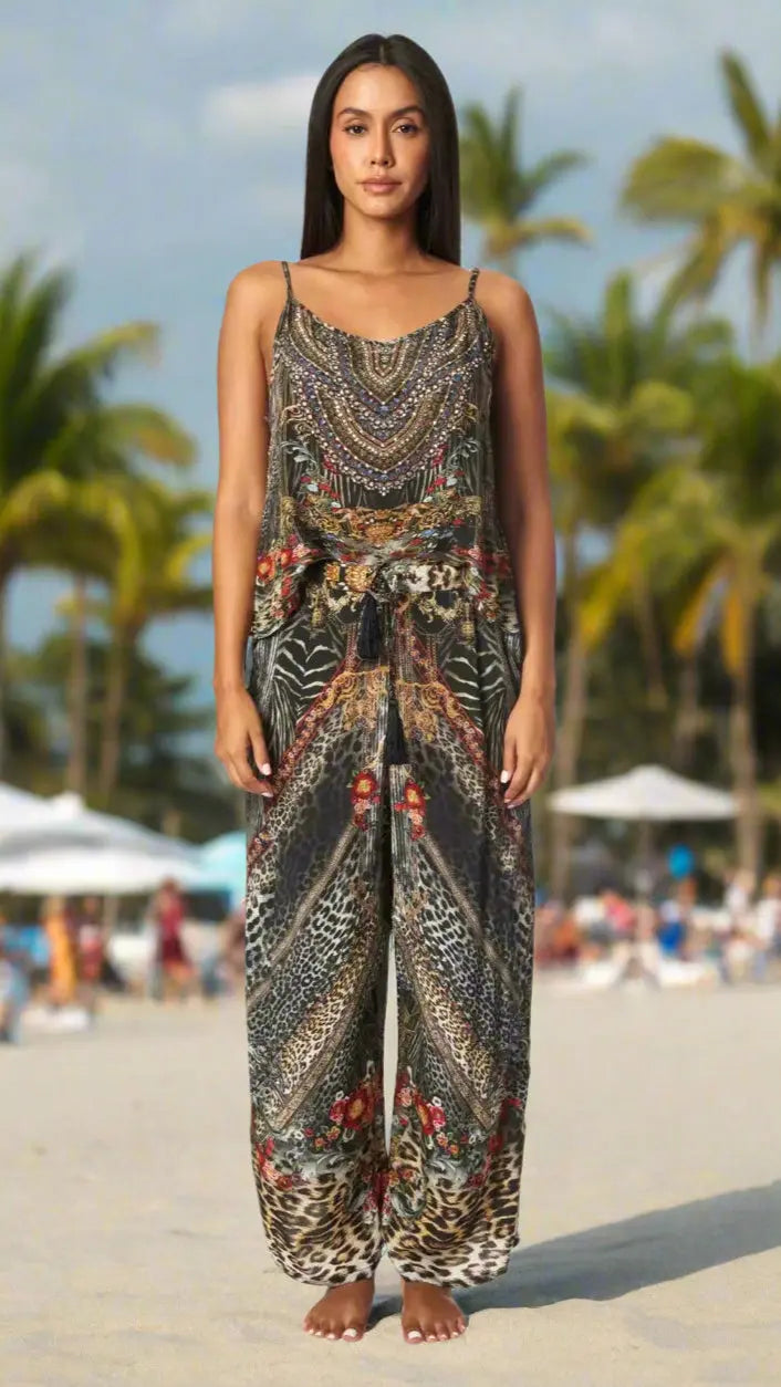 Summer Camisole Top with Pants Outfit La Moda Clothing Pant Set