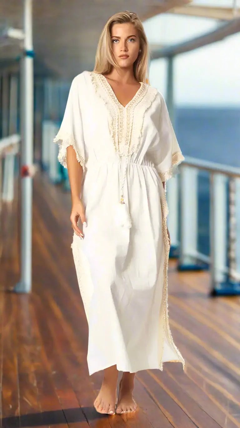 Megan Coverup Maxi Caftan Dress - La Moda Clothing