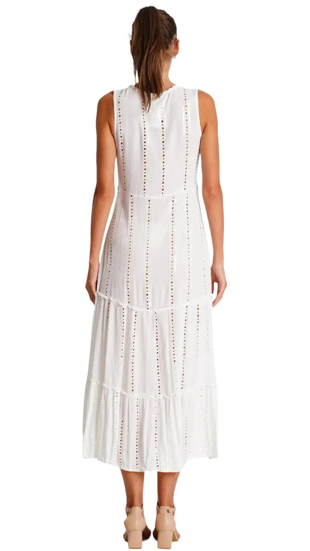 White Beach Dress  La Moda Clothing