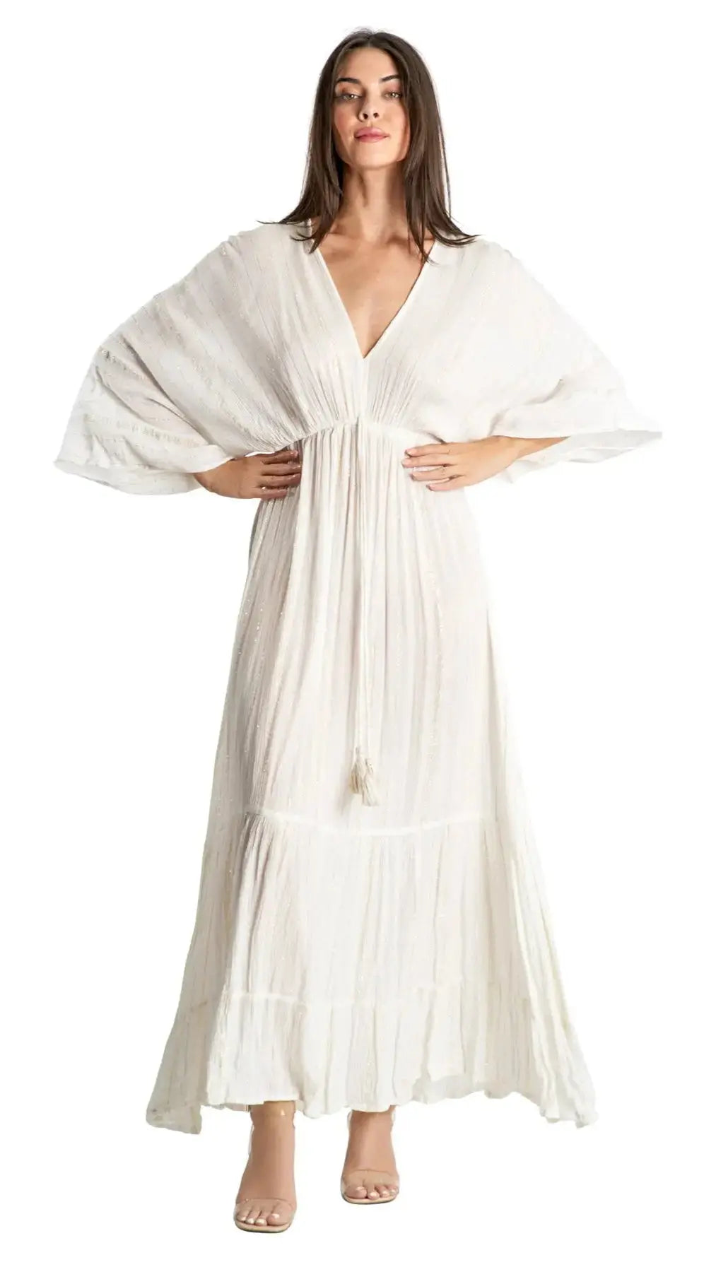 White Maxi Robe Resort Dress La Moda Clothing Maxi Dresses