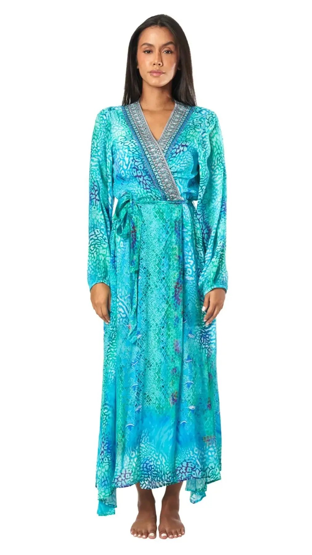 Sea Escape Women's Maxi Wrap Dresses - La Moda Clothing