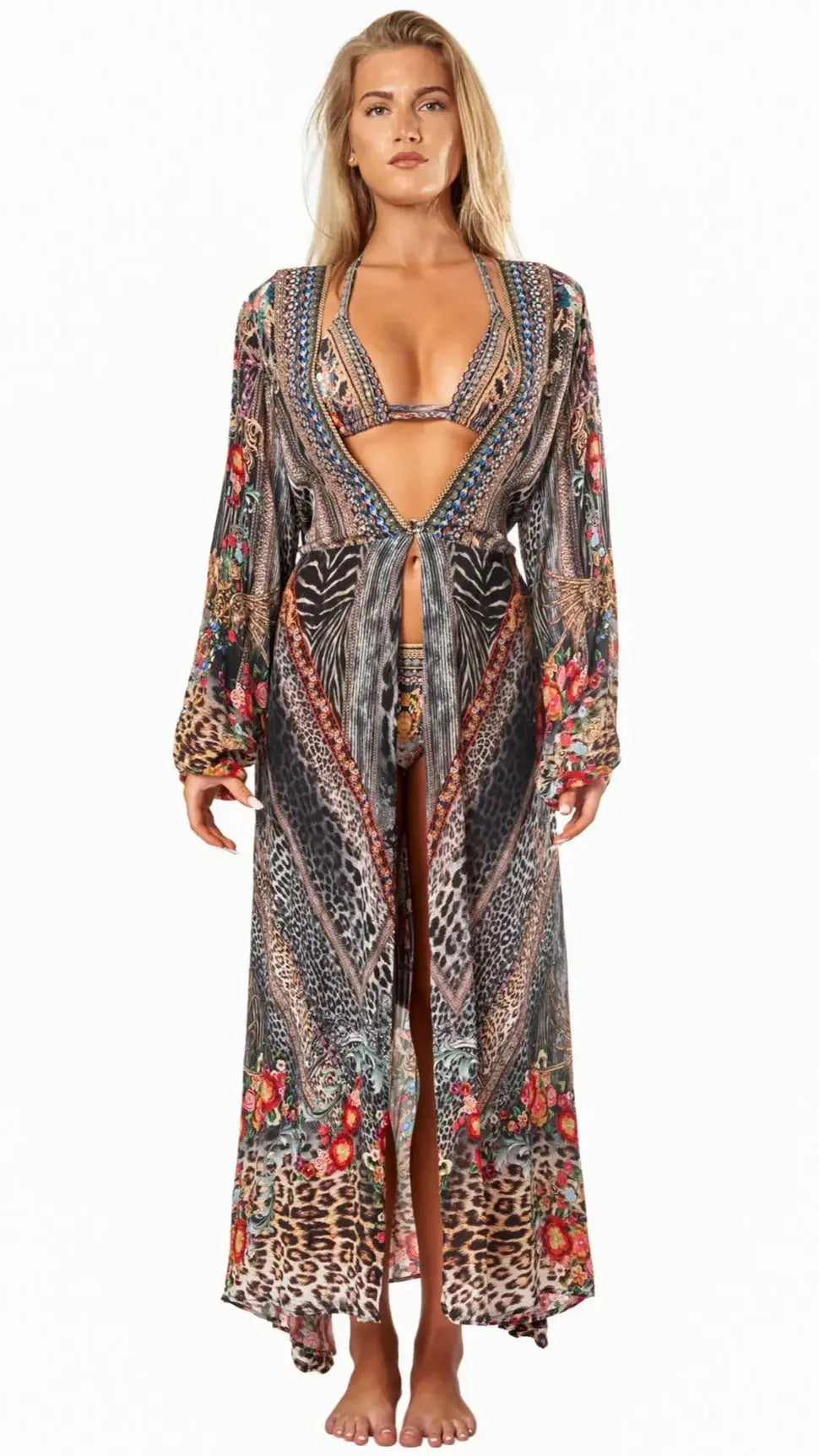 Eclectic Jungle Women's Maxi Wrap Dresses - La Moda Clothing