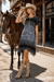 Animal Print Asymmetrical Tunic Dress