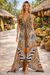 Animal Print Mixed Tribal Maxi Dress – Embellished Resort Wear for Women