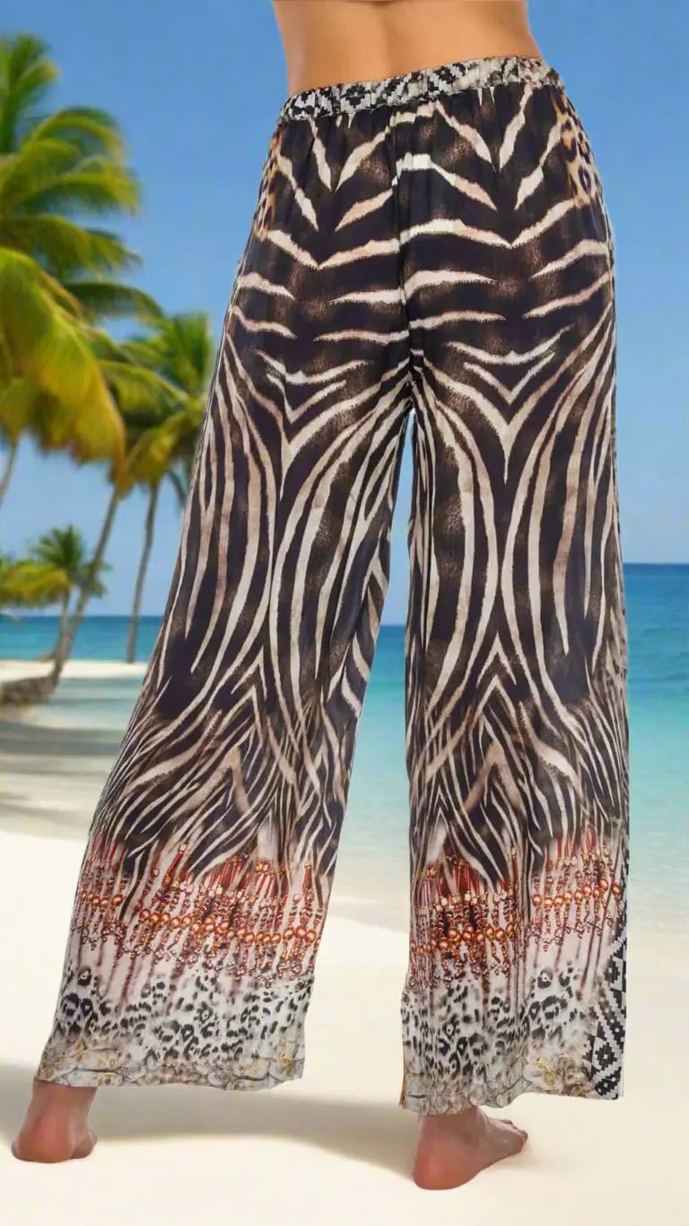 Animal Print Pants - Designer Dress | Elegant Kaftan Cover Up Dress | Club Moda USA