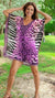 Animal Print Resort Caftan – Purple & Pink