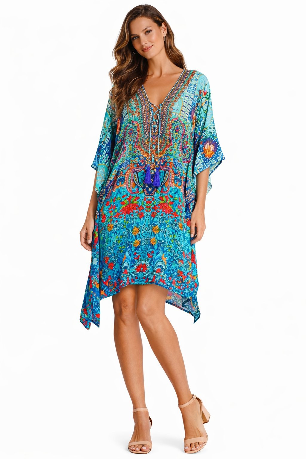 Artisan-made kaftan dress for resort beachwear, additional view