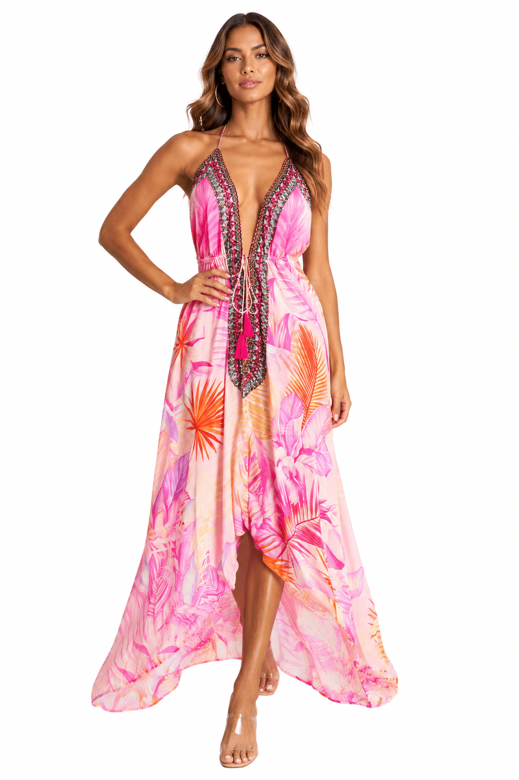 Backless Halter Maxi Dress