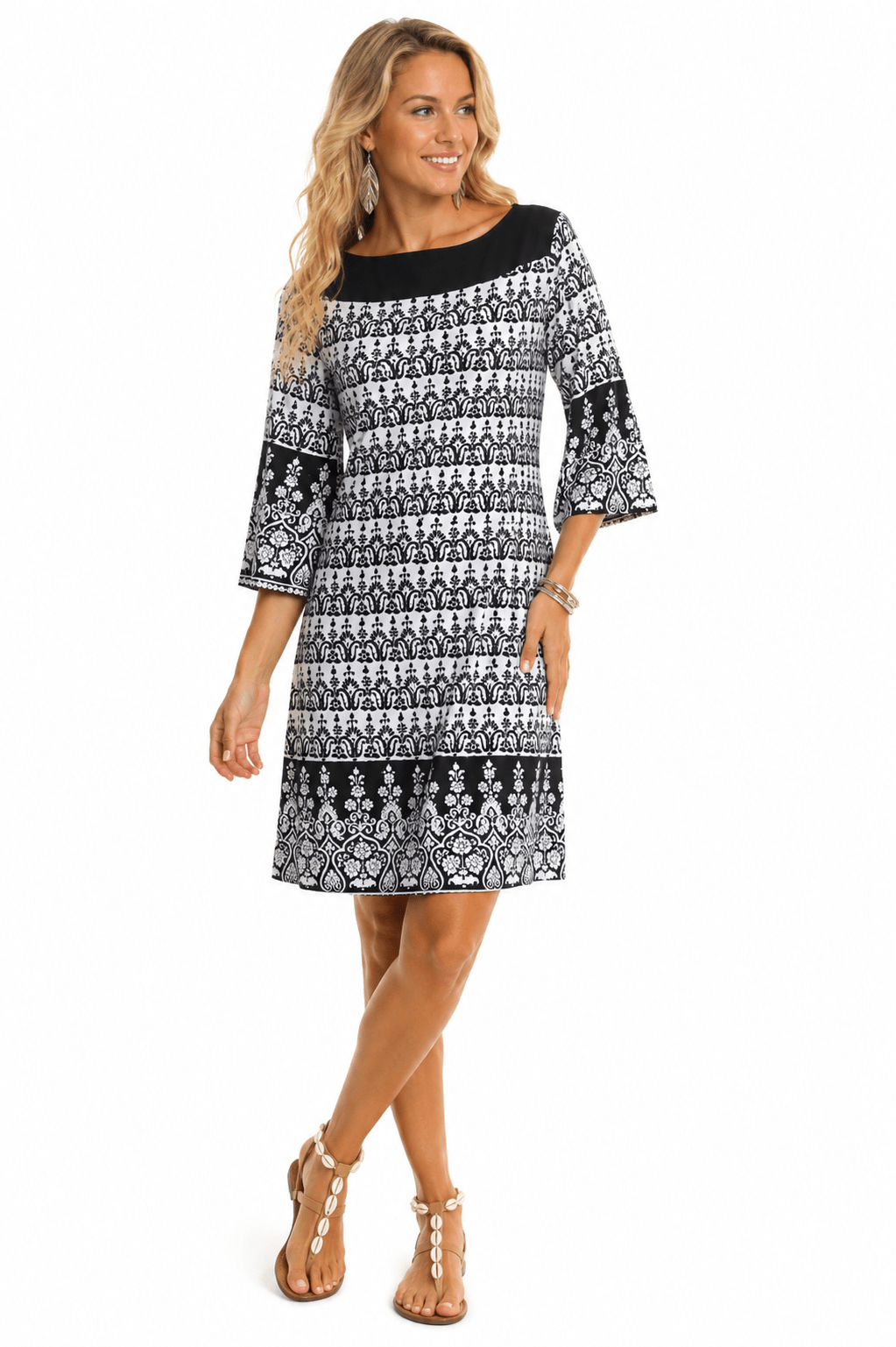 Beach resort tunic dress, shown from another angle