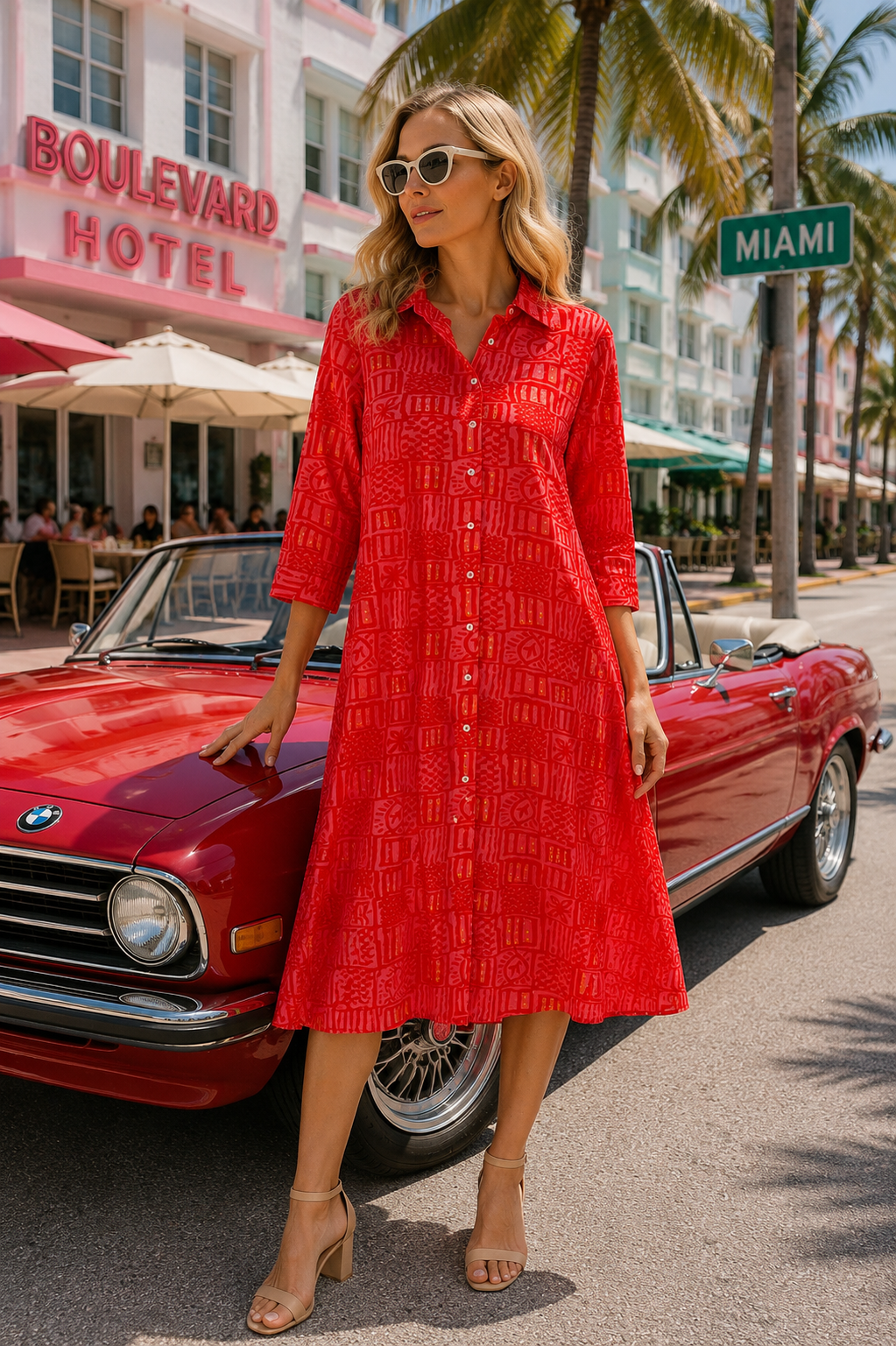 Beach Shirt Dress with Pockets - Premium Resort Wear | Luxury Shirt Dress for Vacation & Cruise | Club Moda