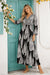 Black & White Damask Medallion Boho Maxi Dress