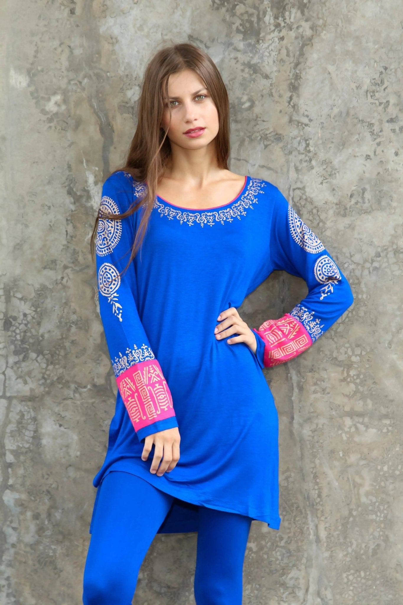 Block Printed knitted Tunic Wholesale | Resort Wear Wholesale Lamodaclothing Clearance