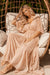 Blush Kimono-Sleeve Deep-V Maxi Kaftan Dress