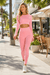 Blush Pink Seamless Long Sleeve Open Back Crop Top