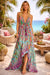 Bohemian Print High-Low Halter Maxi