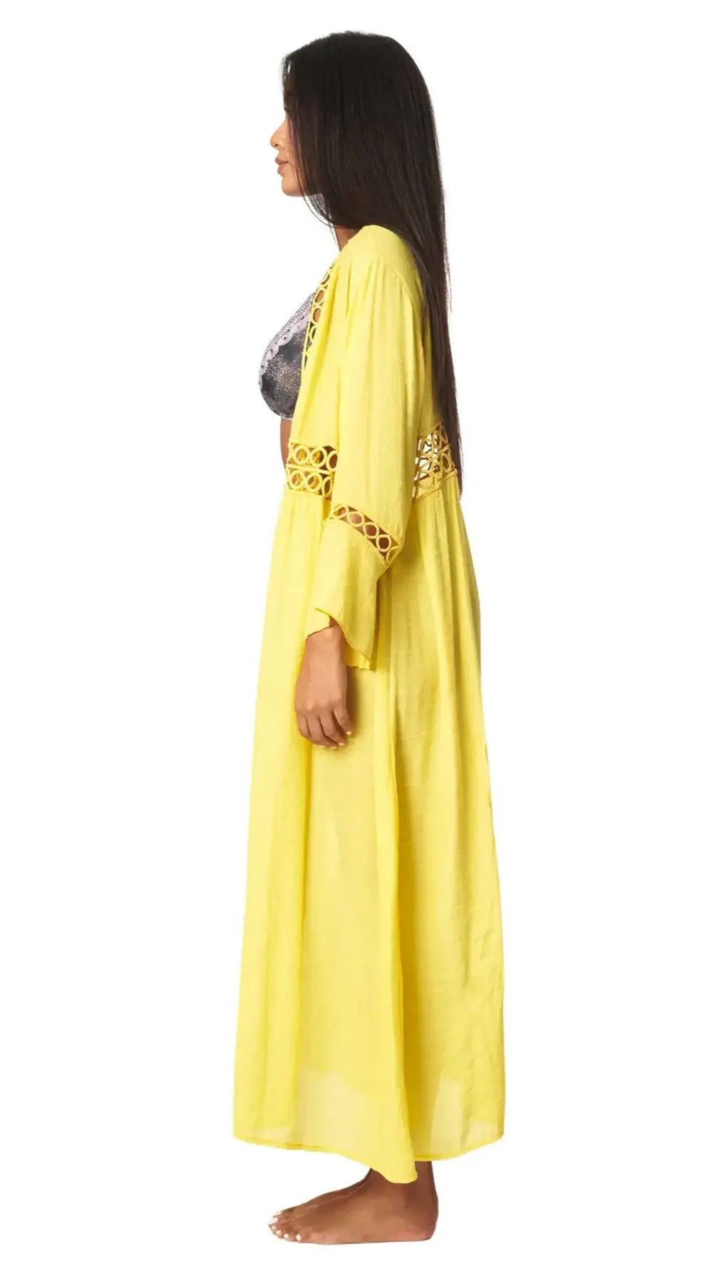Boho Inspired Beach Maxi Kimono Cover-Up La Moda Clothing Coverups