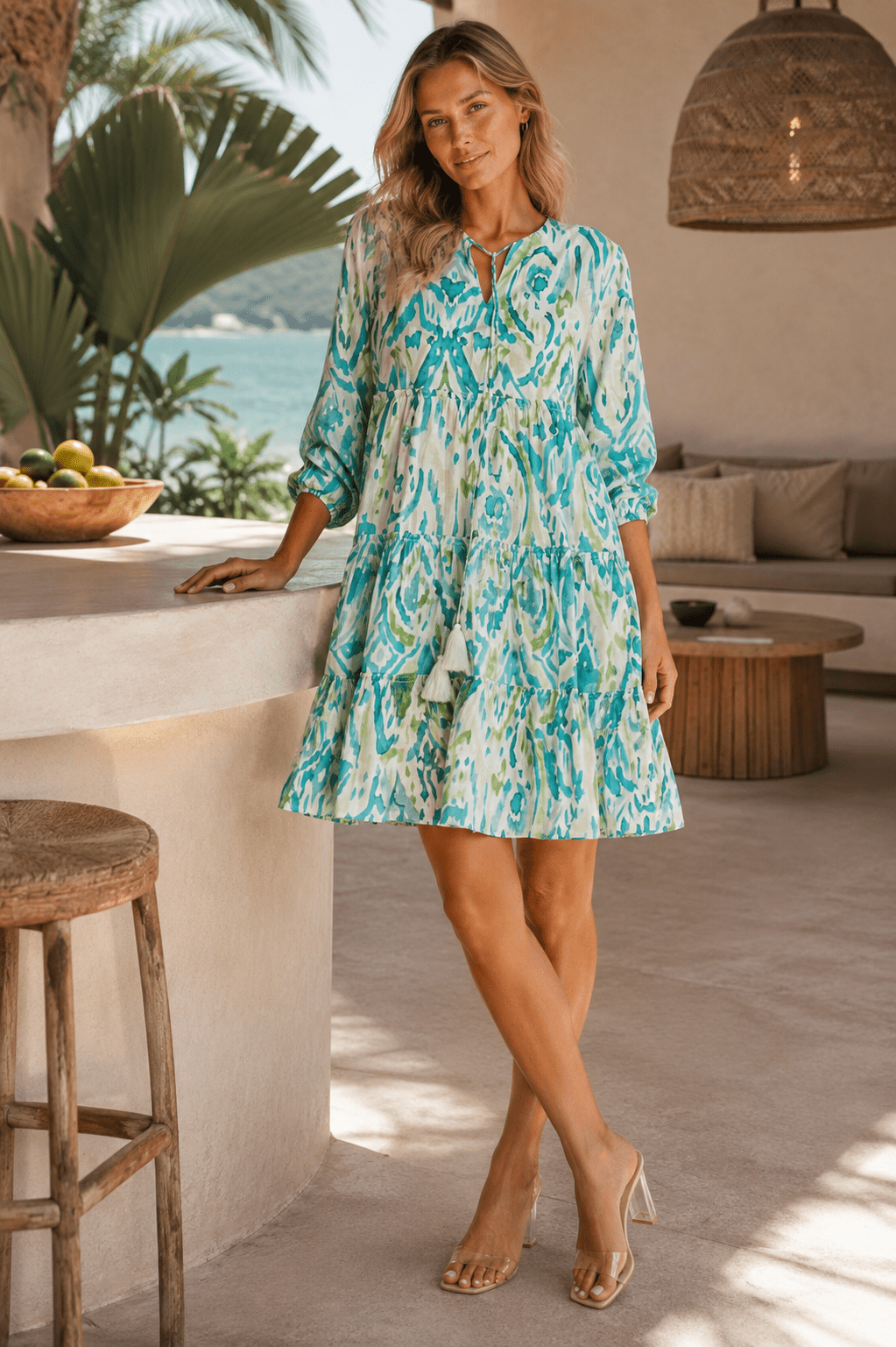 Breathable Cotton Mini Dress - Premium Resort Wear | Luxury Mini Dress for Vacation & Cruise | Club Moda
