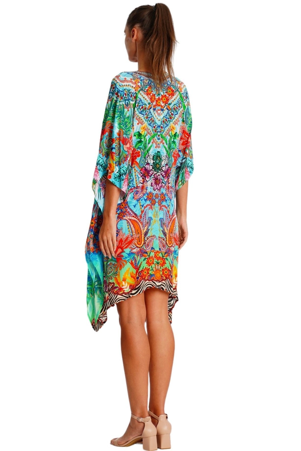 Breezy Kaftan Maxi Dress – Luxury Designer Beach Resort Wear - Designer Caftan | Elegant Kaftan Cover Up Dress | Club Moda USA