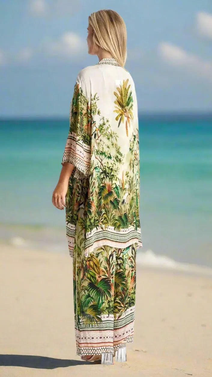 Cardigan Kimono Cape for Summer Wear - Designer Kimono | Elegant Kaftan Cover Up Dress | Club Moda USA